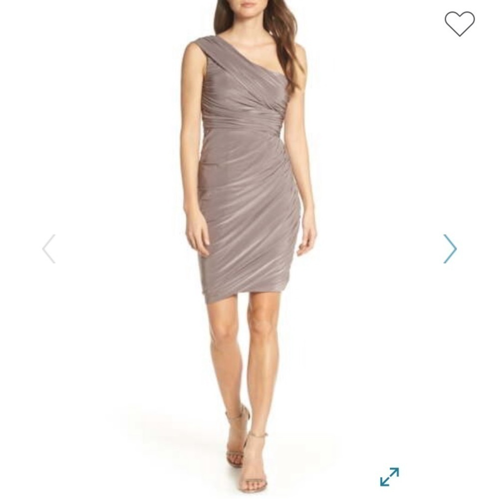 Eliza J Ruched One-Shoulder Dress size 10